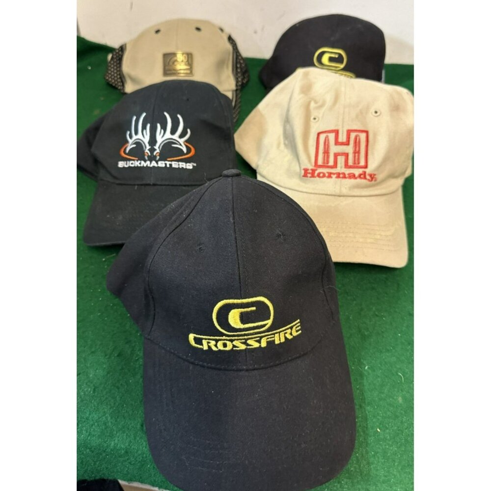 Shooting Hunting Work Play Caps Hornby Buck Master Crossfire Hats Lot Of 4